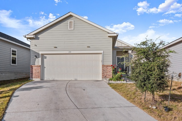 view of front of home with a garage