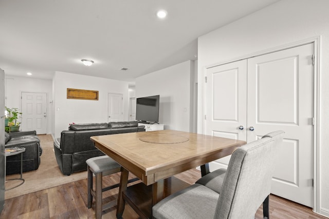 dining area featuring light hardwood / wood-style flooring