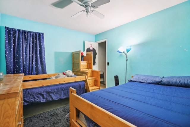 bedroom featuring ceiling fan