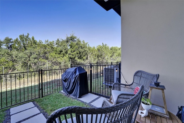 balcony featuring grilling area