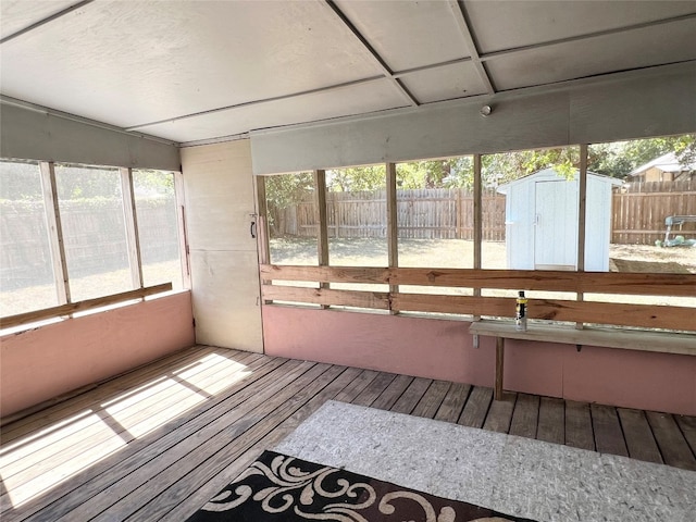 view of unfurnished sunroom