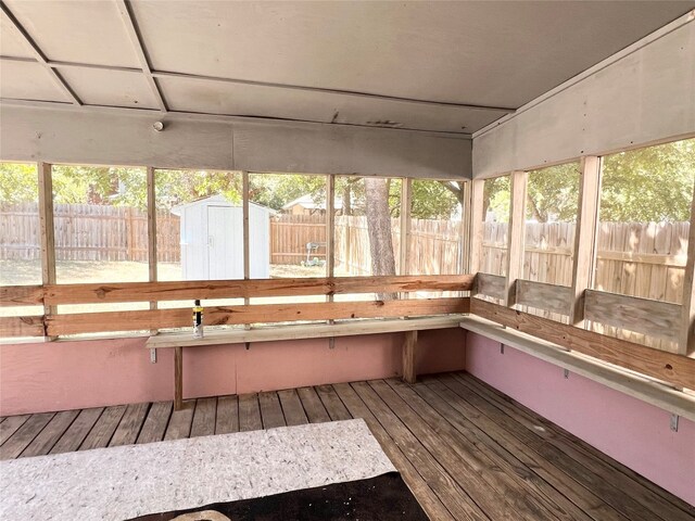 unfurnished sunroom featuring plenty of natural light