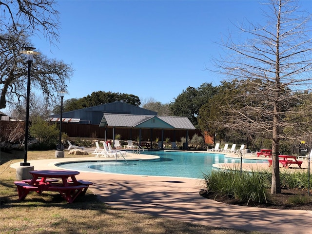 view of pool with a patio area