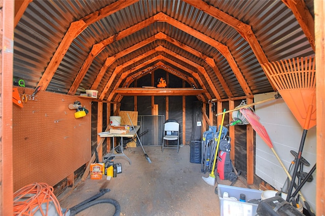 view of storage area