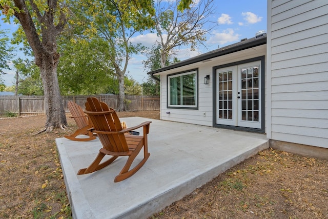 view of patio / terrace featuring french doors