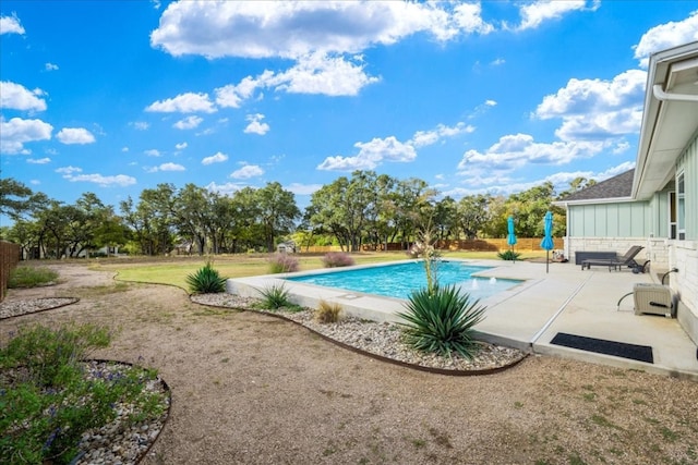 view of pool featuring a patio