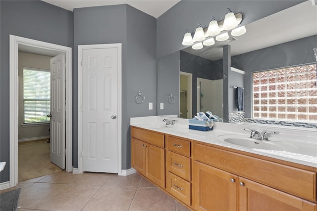 bathroom featuring vanity and tile patterned floors