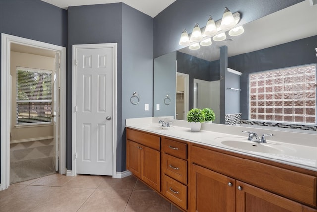 bathroom featuring tile patterned floors and vanity