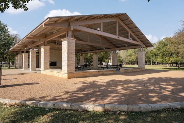 view of property's community with a gazebo