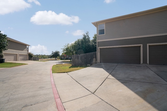 view of home's exterior with a garage