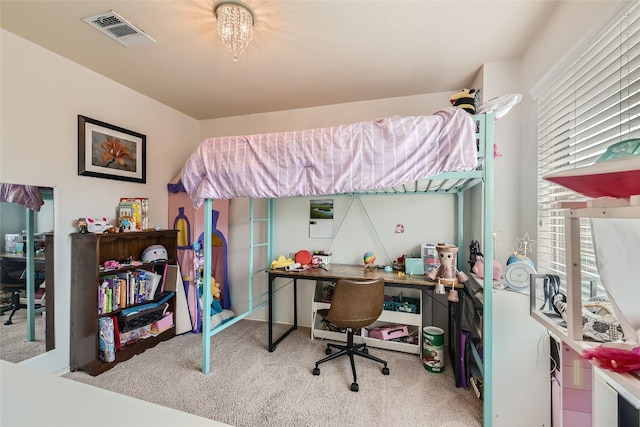 bedroom featuring carpet