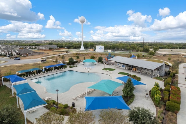 view of pool with a patio area