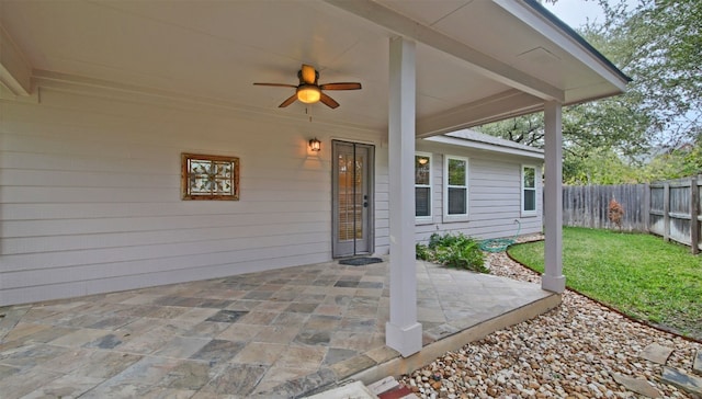 view of patio / terrace with ceiling fan