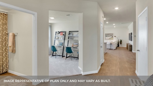 hall featuring hardwood / wood-style flooring