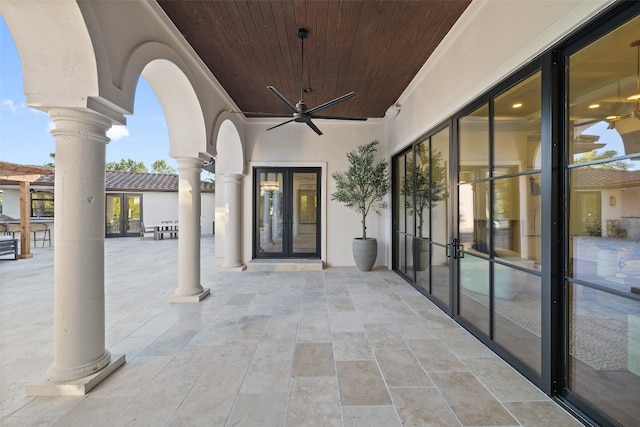 view of patio / terrace with ceiling fan