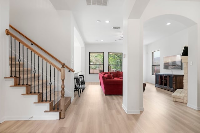 interior space with hardwood / wood-style flooring