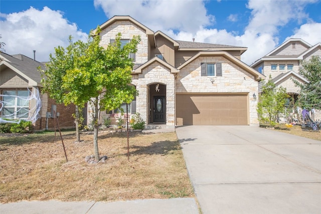 view of front of property featuring a garage