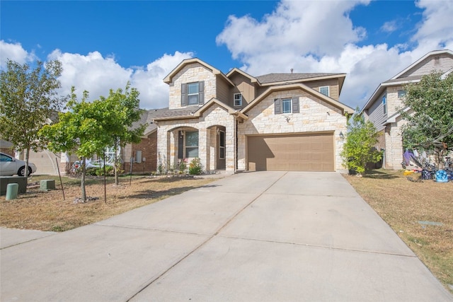 view of front of property featuring a garage