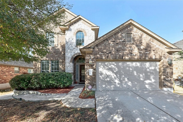 view of property with a garage