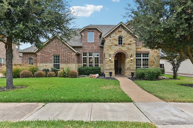 view of front of house featuring a front lawn