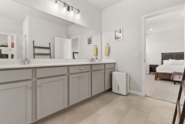 bathroom featuring vanity and tile patterned floors