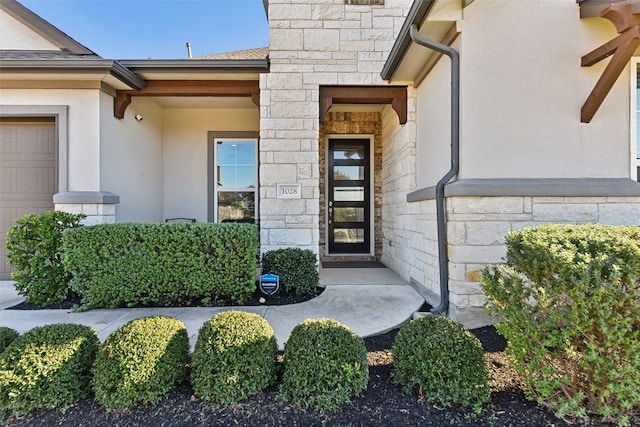 entrance to property with a garage