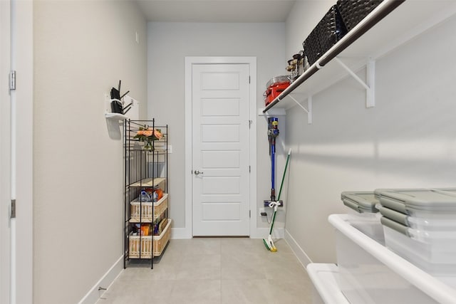 interior space featuring tile patterned flooring