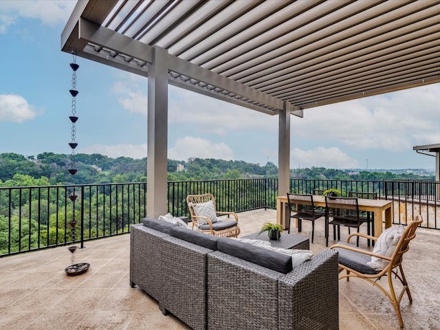 view of patio / terrace featuring an outdoor living space