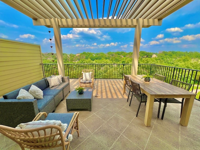 view of patio / terrace featuring an outdoor living space