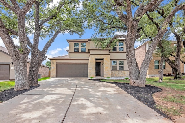 view of front of house with a garage