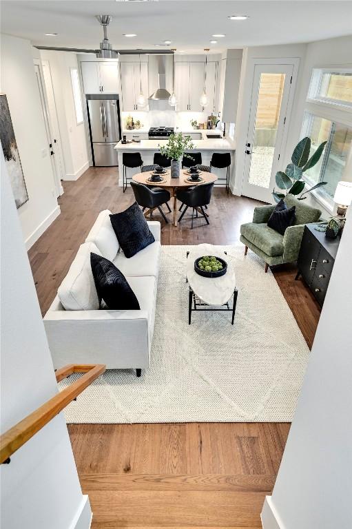 living room featuring hardwood / wood-style floors