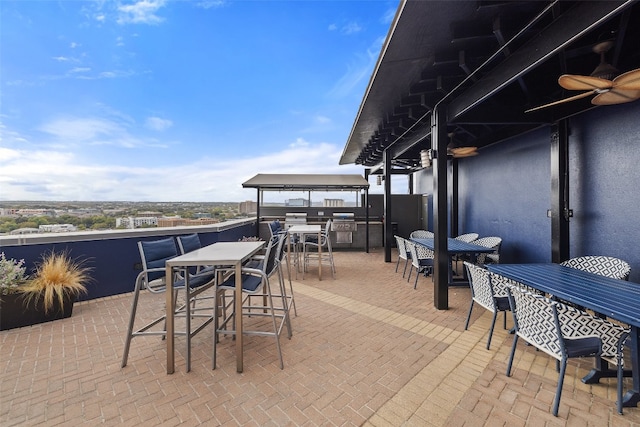 view of patio / terrace with a bar