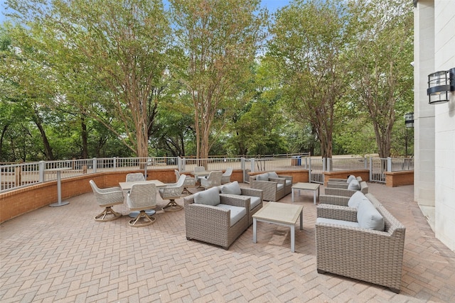 view of patio with outdoor lounge area