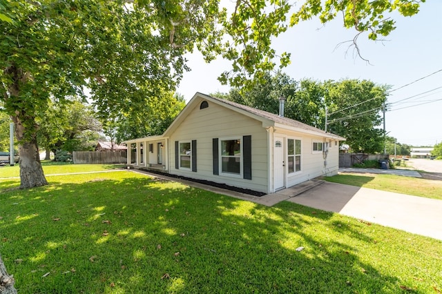 view of home's exterior featuring a lawn