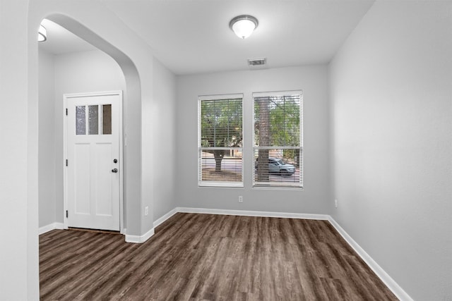 entrance foyer with dark wood-type flooring