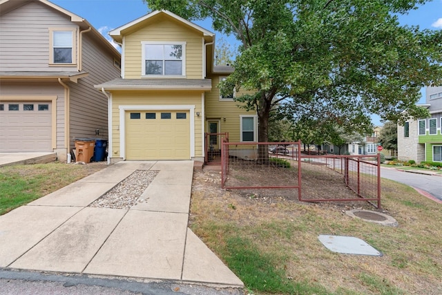 view of front of home with a garage