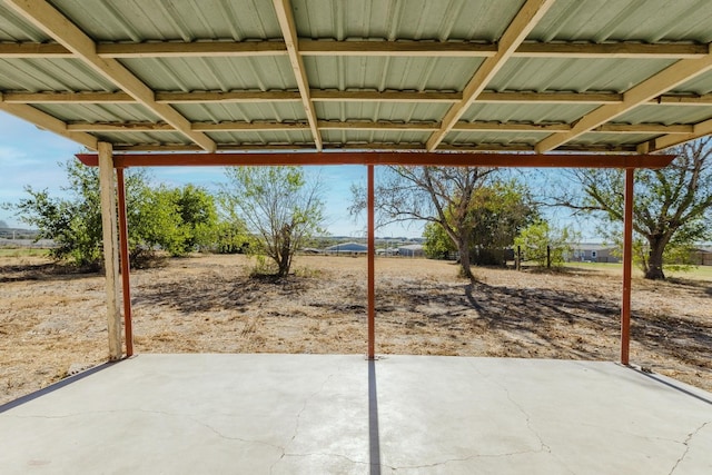 view of patio with a rural view