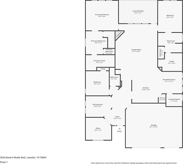 3224 Desert Shade Bnd, Leander, TX 78641 - view of property floor plan