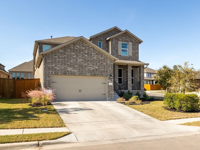 view of front facade with a front yard