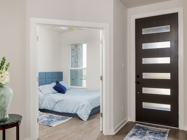 entrance foyer with hardwood / wood-style flooring