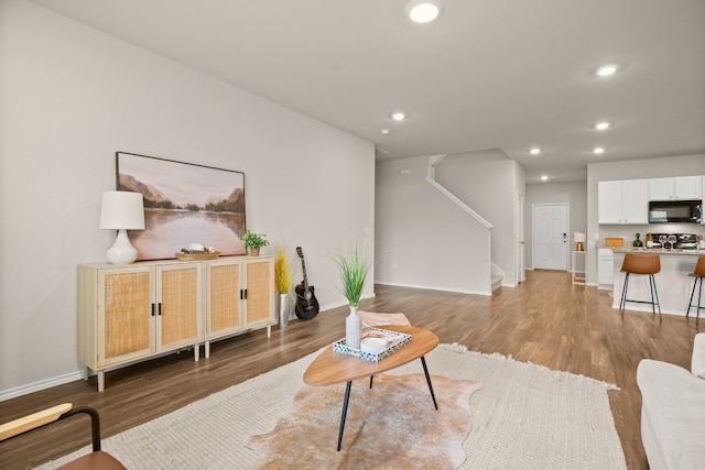 living room featuring hardwood / wood-style flooring