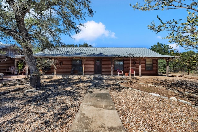 view of log home