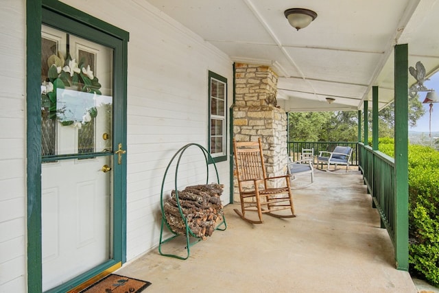 view of patio with a porch