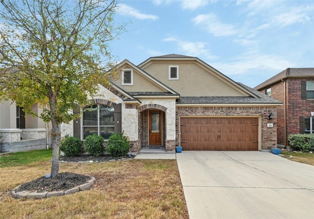 view of front of house with a garage