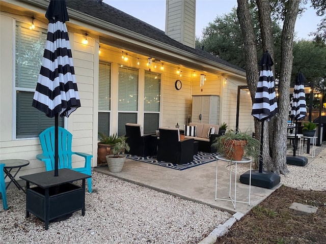 view of patio / terrace with an outdoor living space