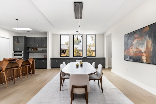 dining area featuring light hardwood / wood-style floors