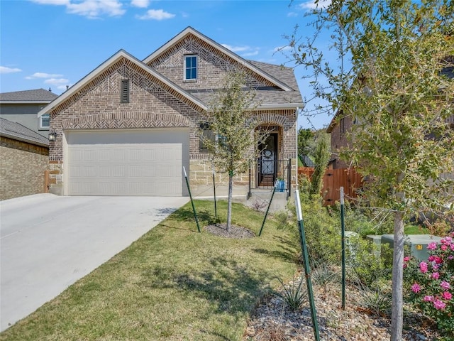 view of front of property with a front lawn