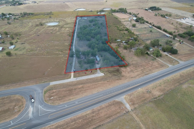 aerial view featuring a rural view