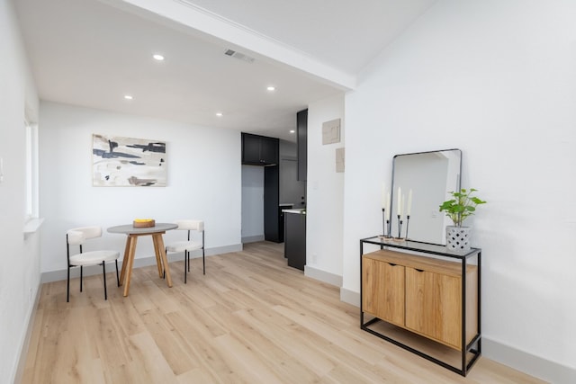 interior space with light wood-type flooring