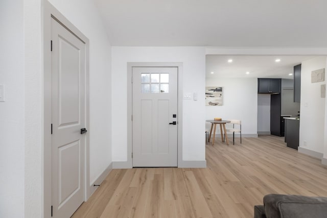 entryway featuring light wood-type flooring